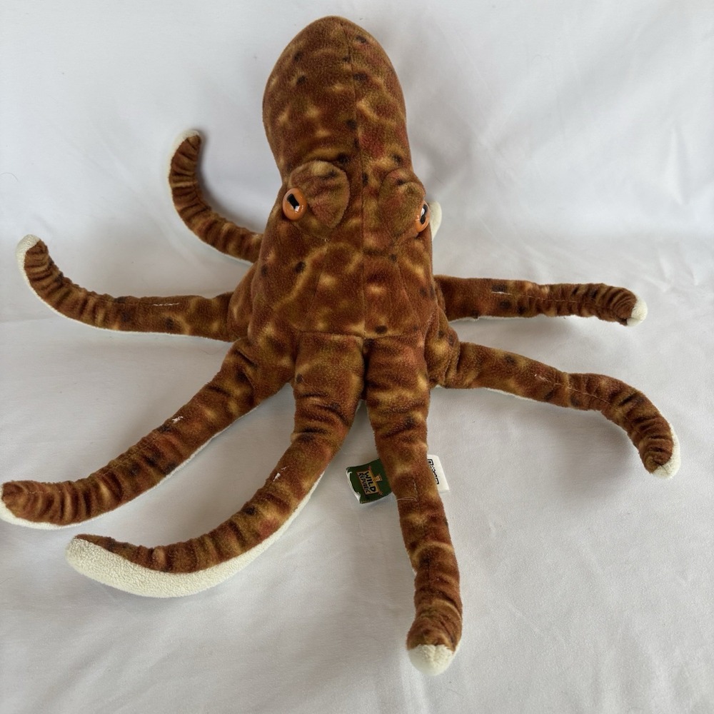Wild Republic 14 Inch Realistic Brown Speckled Octopus Plush Stuffed Animal‎